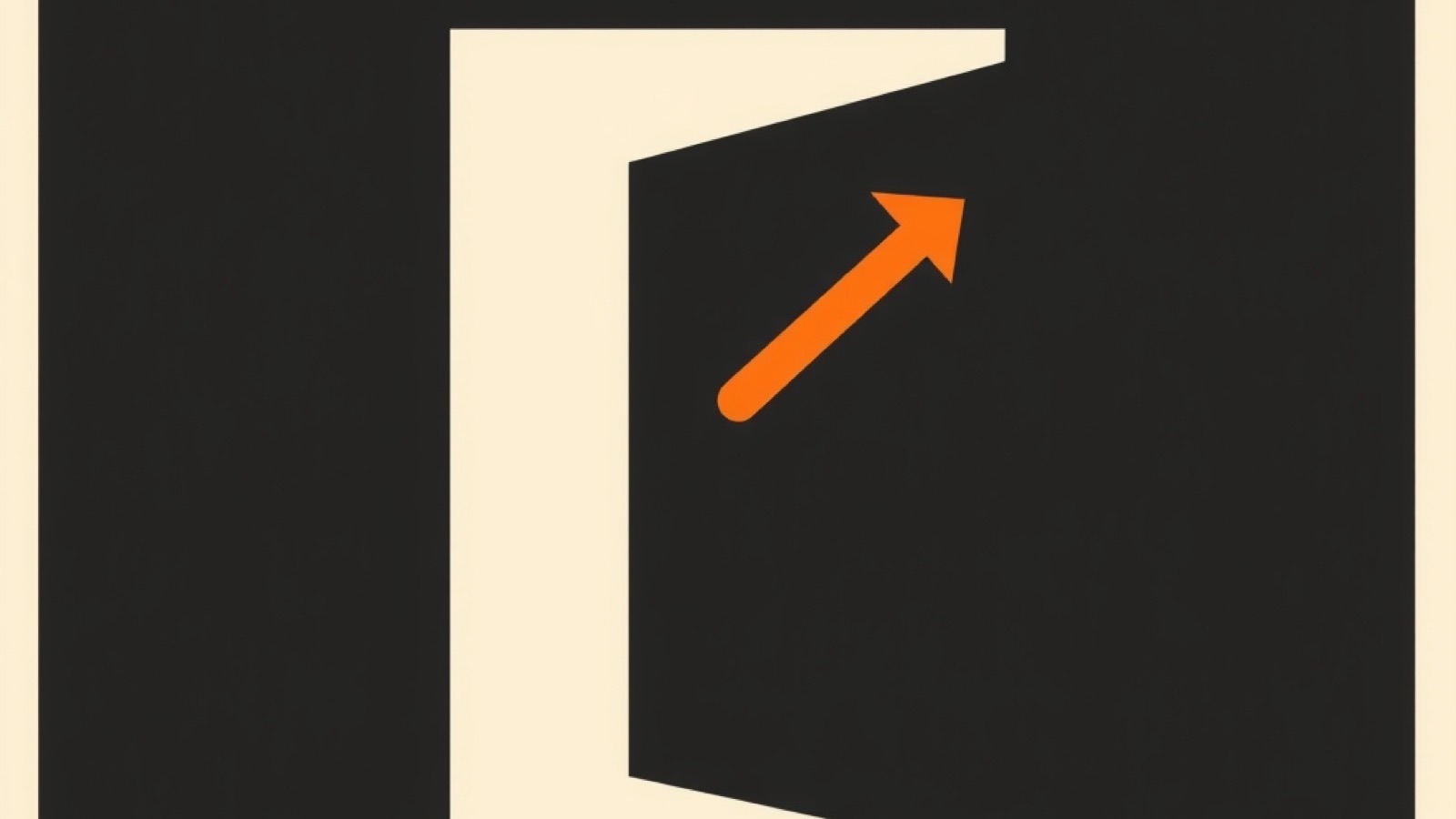 Illustration : une flèche orange traversant l'embrasure d'une porte entrouverte